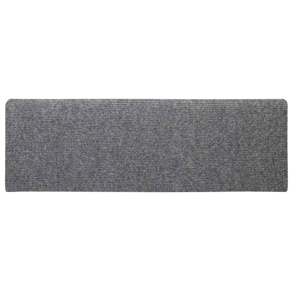 Produktbild för Trappmattor självhäftande 30 st 65x21x4 cm ljusgrå rektangulär kant