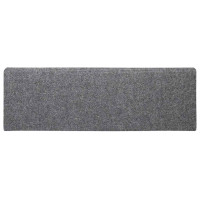 Produktbild för Trappmattor självhäftande 30 st 65x21x4 cm ljusgrå rektangulär kant