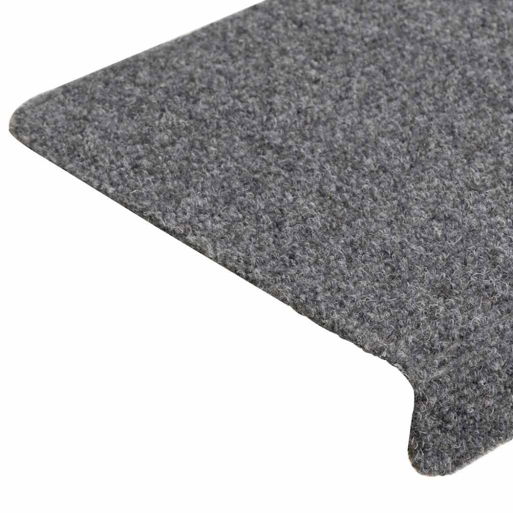 Produktbild för Trappmattor självhäftande 30 st 65x21x4 cm ljusgrå rektangulär kant