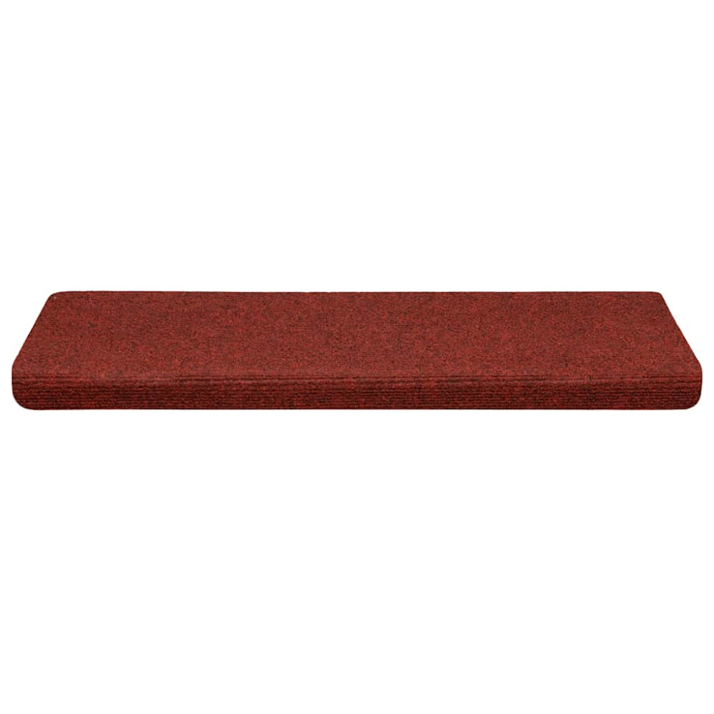 Produktbild för Trappmattor självhäftande 30 st 65x21x4 cm bordeauxröd rektangulär kant