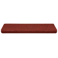 Produktbild för Trappmattor självhäftande 30 st 65x21x4 cm bordeauxröd rektangulär kant
