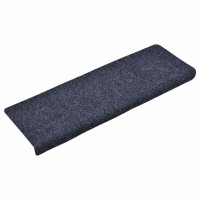 Produktbild för Trappmattor självhäftande 30 st 65x21x4 cm blå rektangulär kant