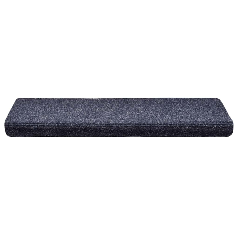 Produktbild för Trappmattor självhäftande 30 st 65x21x4 cm blå rektangulär kant