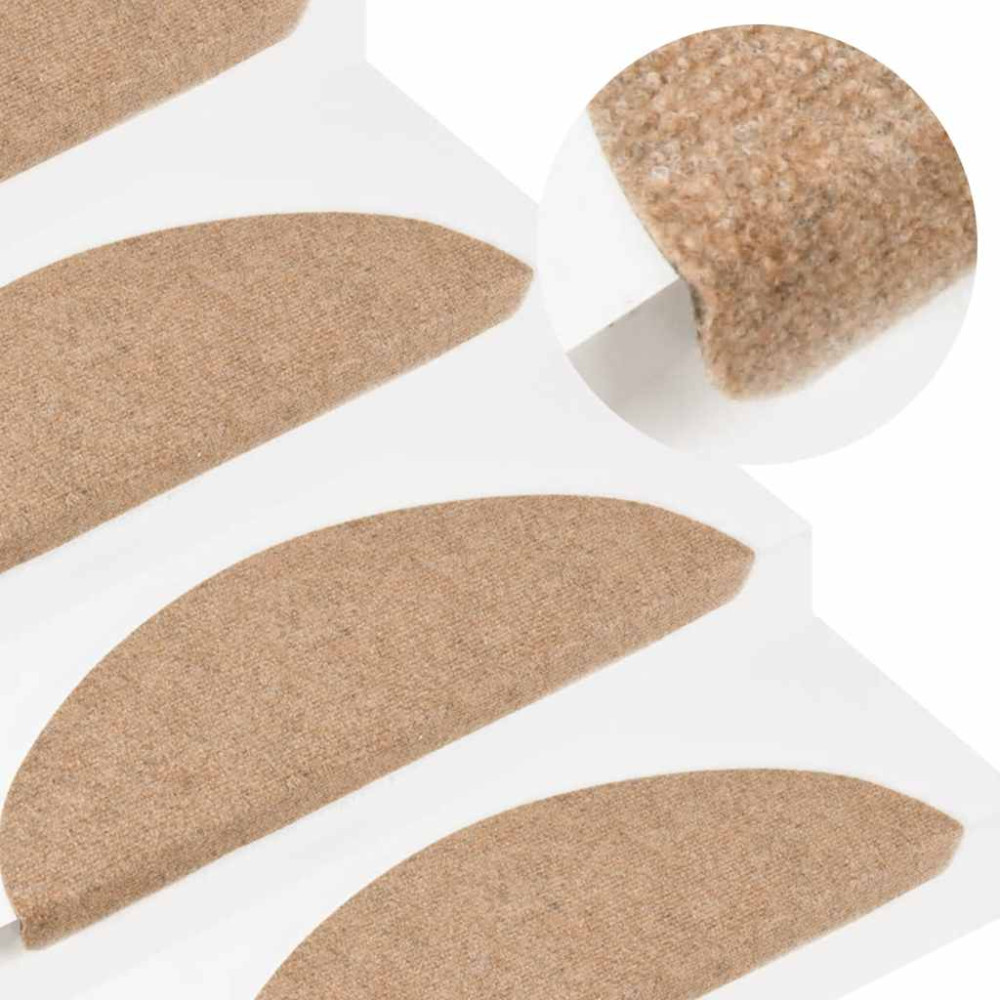 Produktbild för Trappmattor självhäftande 20 st beige 56x17x3 cm
