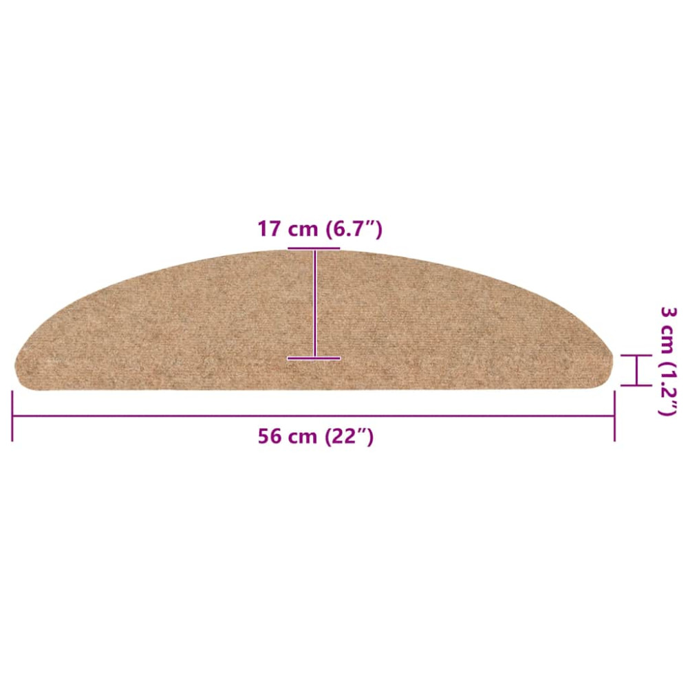 Produktbild för Trappmattor självhäftande 20 st beige 56x17x3 cm