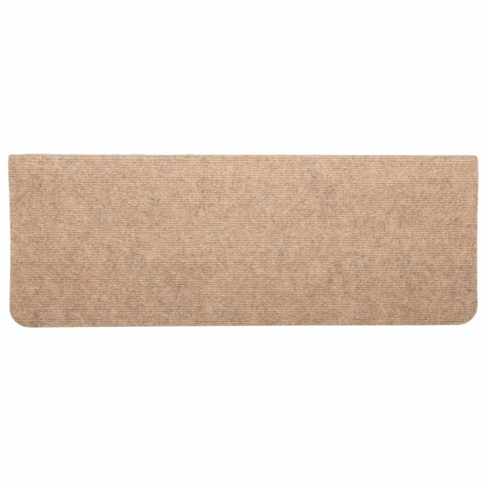 Produktbild för Trappmattor självhäftande 30 st beige 65x24,5x3,5 cm