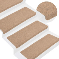 Produktbild för Trappmattor självhäftande 30 st beige 65x24,5x3,5 cm