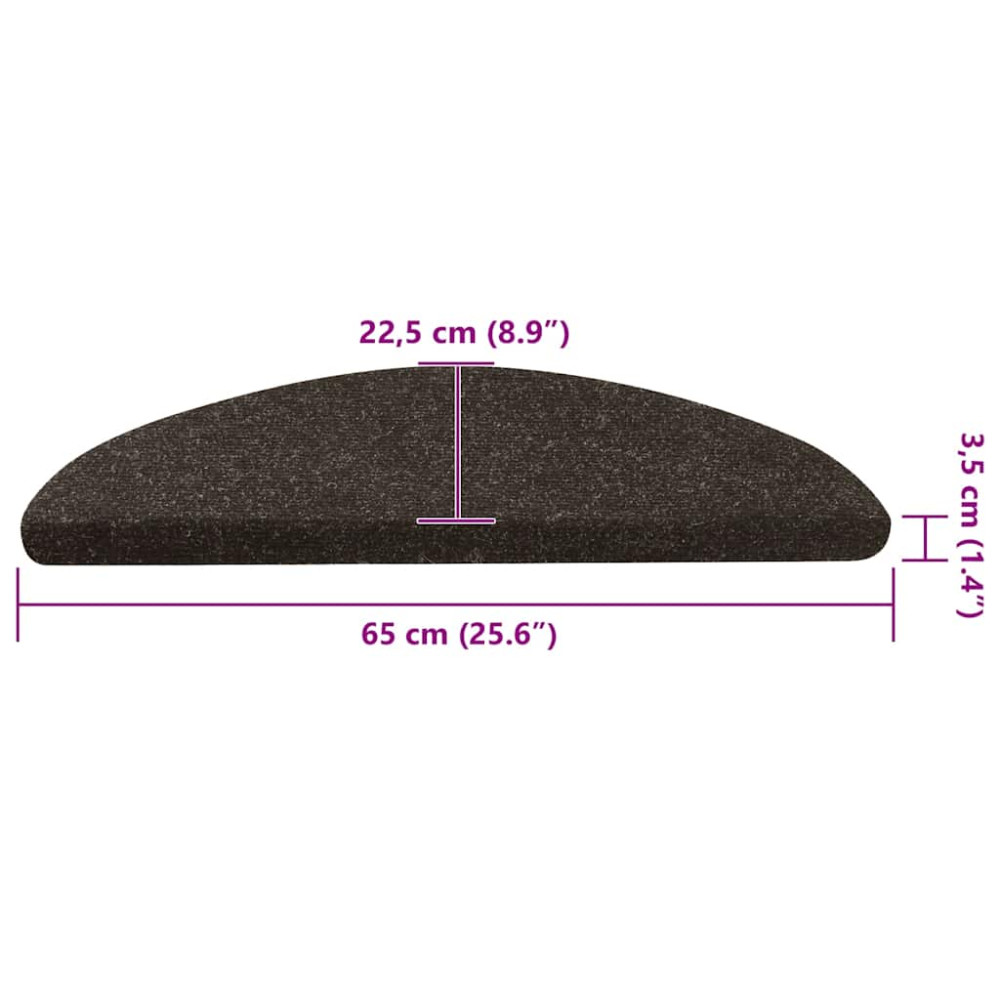 Produktbild för Trappmattor självhäftande 20 st antracit 65x22,5x3,5 cm