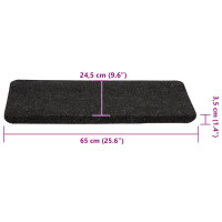 Produktbild för Trappmattor självhäftande 30 st antracit 65x24,5x3,5 cm