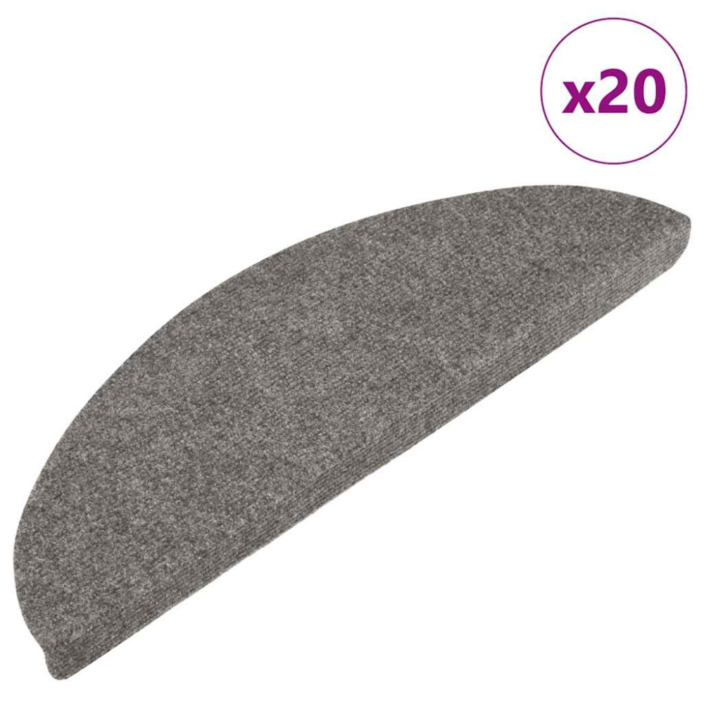 Produktbild för Trappmattor självhäftande 20 st grå 65x22,5x3,5 cm