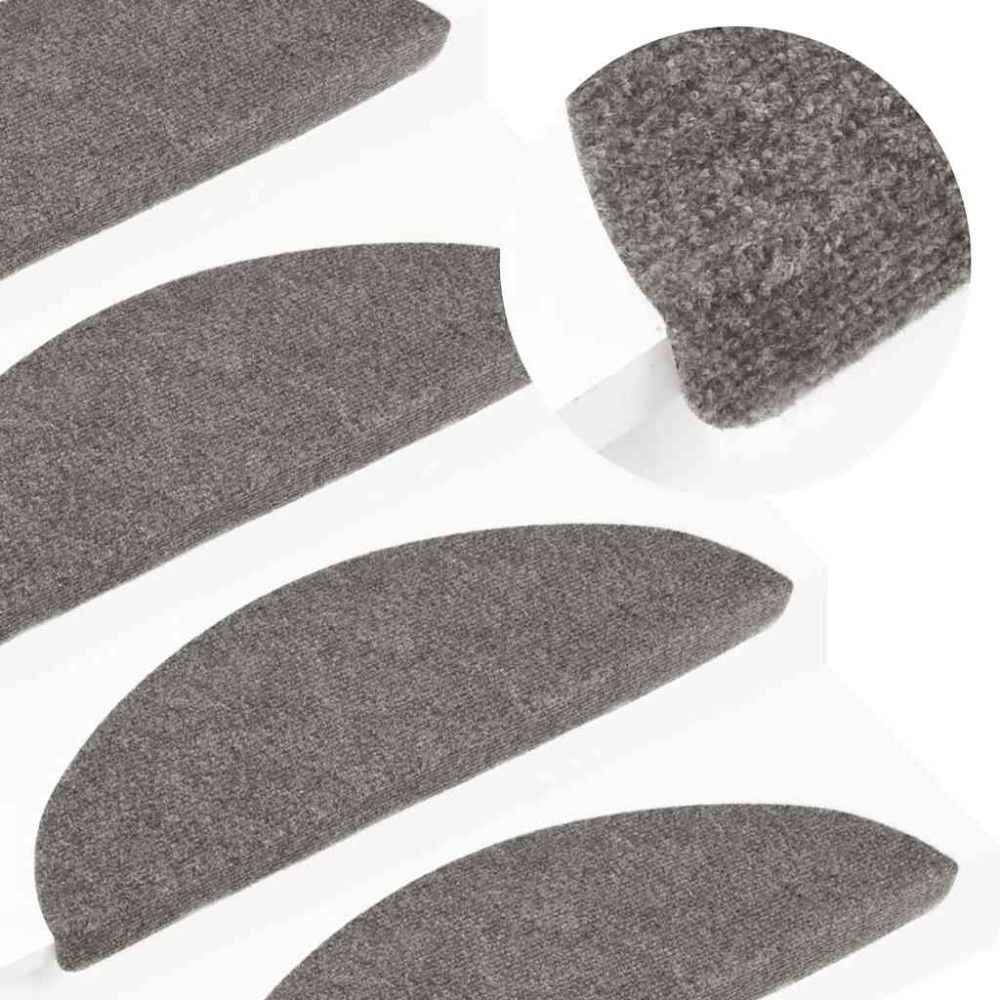 Produktbild för Trappmattor självhäftande 20 st grå 65x22,5x3,5 cm