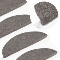 Produktbild för Trappmattor självhäftande 20 st grå 65x22,5x3,5 cm