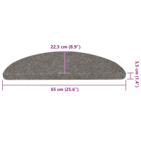 Produktbild för Trappmattor självhäftande 20 st grå 65x22,5x3,5 cm