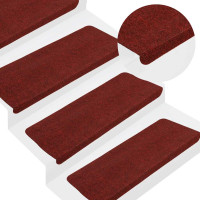 Produktbild för Trappmattor självhäftande 30 st röd 65x24,5x3,5 cm