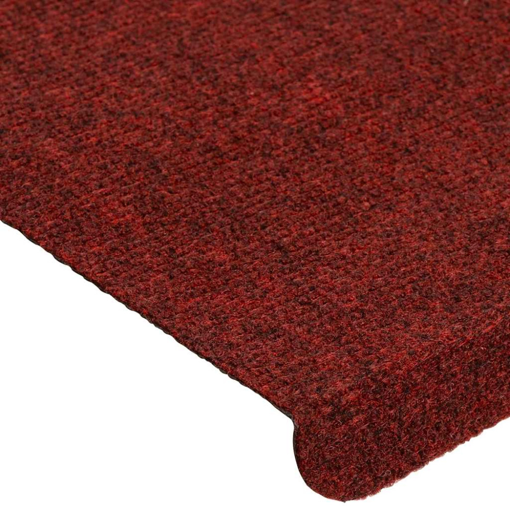 Produktbild för Trappmattor självhäftande 30 st röd 65x24,5x3,5 cm