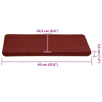 Produktbild för Trappmattor självhäftande 30 st röd 65x24,5x3,5 cm