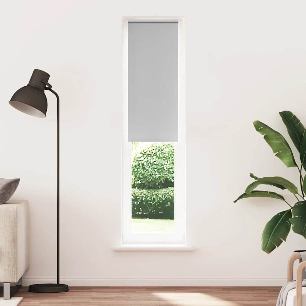 Produktbild för Rullgardin mörkläggning ljusgrå 45x210 cm tygbredd 40,7 cm