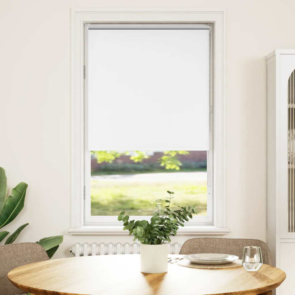 Produktbild för Rullgardin mörkläggningsgardin vit 80x175 cm tyg bredd 75,7 cm