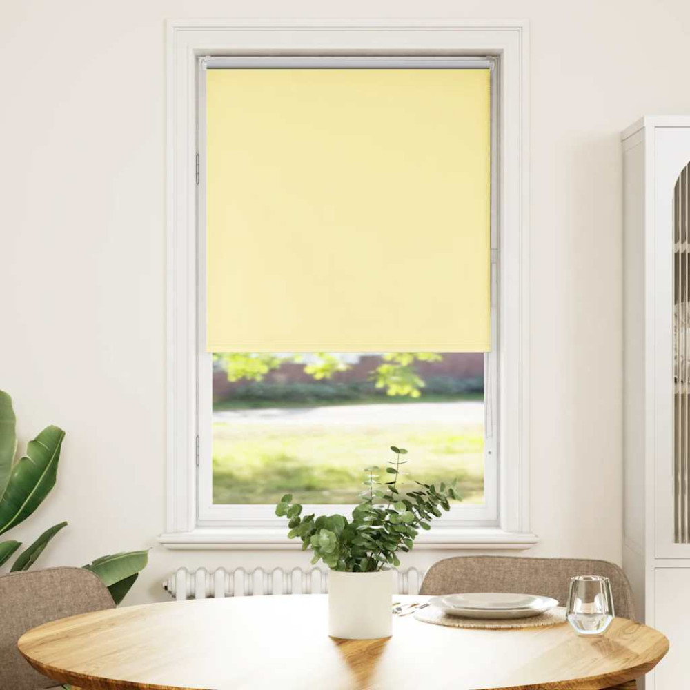Produktbild för Rullgardin mörkläggningsgul 70x130 cm tyg bredd 65,7 cm