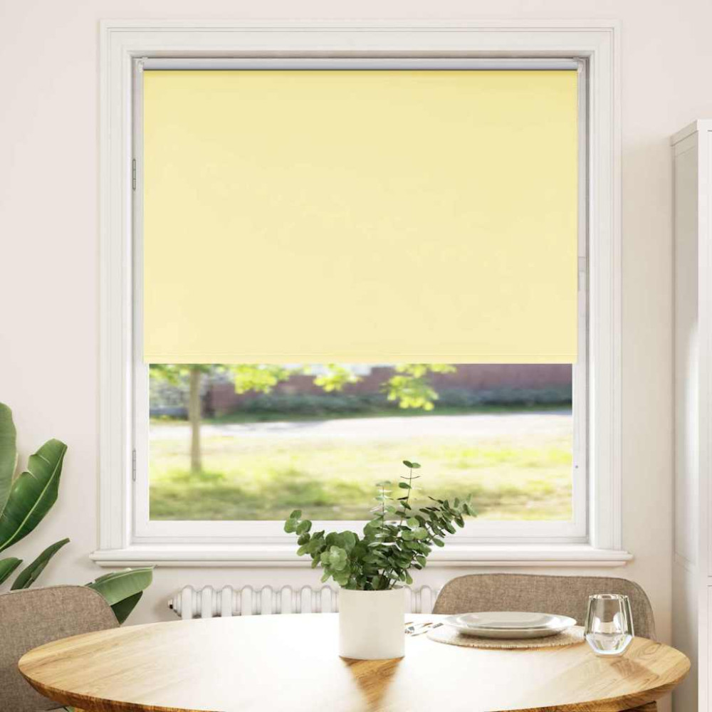 Produktbild för Rullgardin mörkläggningsgul 105x150 cm tyg bredd 100,7 cm