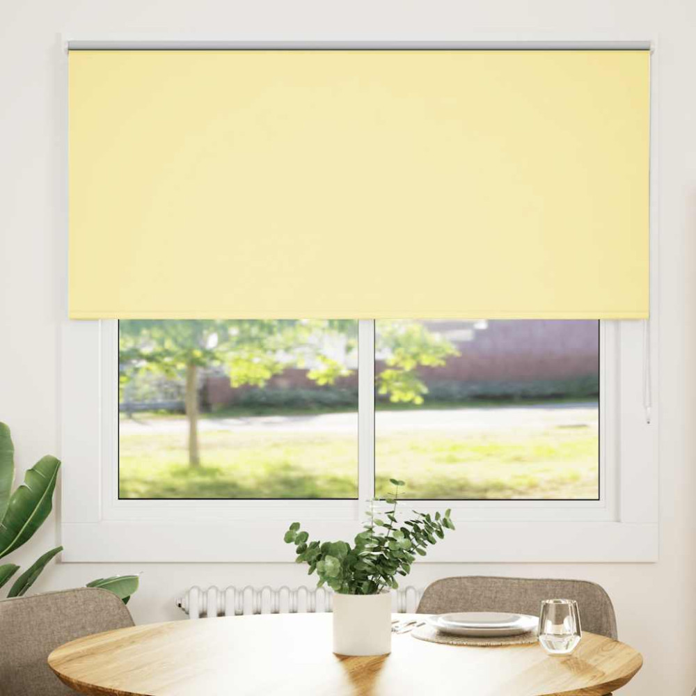 Produktbild för Rullgardin mörkläggningsgul 160x150 cm tyg bredd 156,6 cm