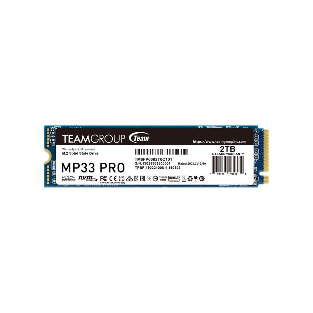 Produktbild för Team Group MP33 Pro - SSD - 2 TB - PCIe 3.0 x4 (NVMe)