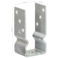 Produktbild för Stängselankare 12 st silver 7x6x15 cm galvaniserat stål