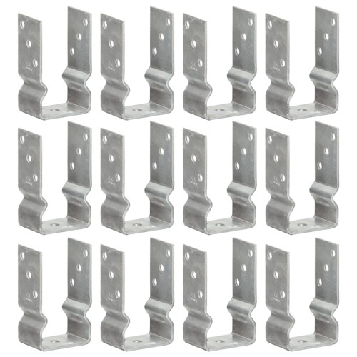 vidaXL Staketankare 12 st silver 8x6x15 cm galvaniserat stål