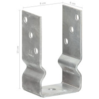Produktbild för Staketankare 12 st silver 8x6x15 cm galvaniserat stål