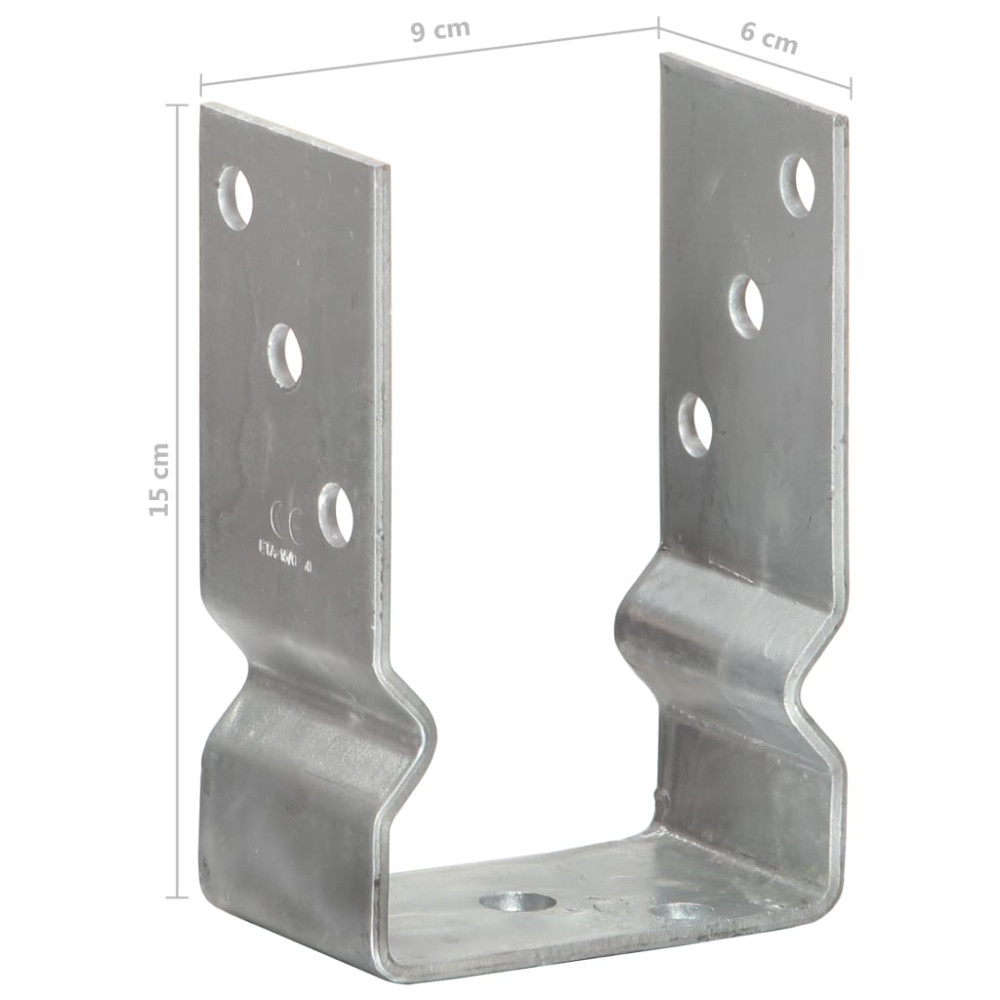 Produktbild för Staketankare 12 st silver 9x6x15 cm galvaniserat stål