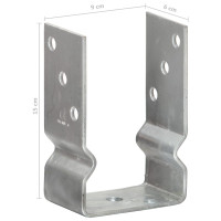 Produktbild för Staketankare 12 st silver 9x6x15 cm galvaniserat stål