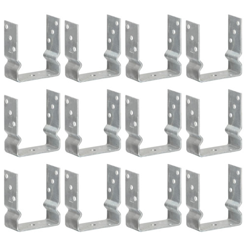 vidaXL Staketankare 12 st silver 12x6x15 cm galvaniserat stål
