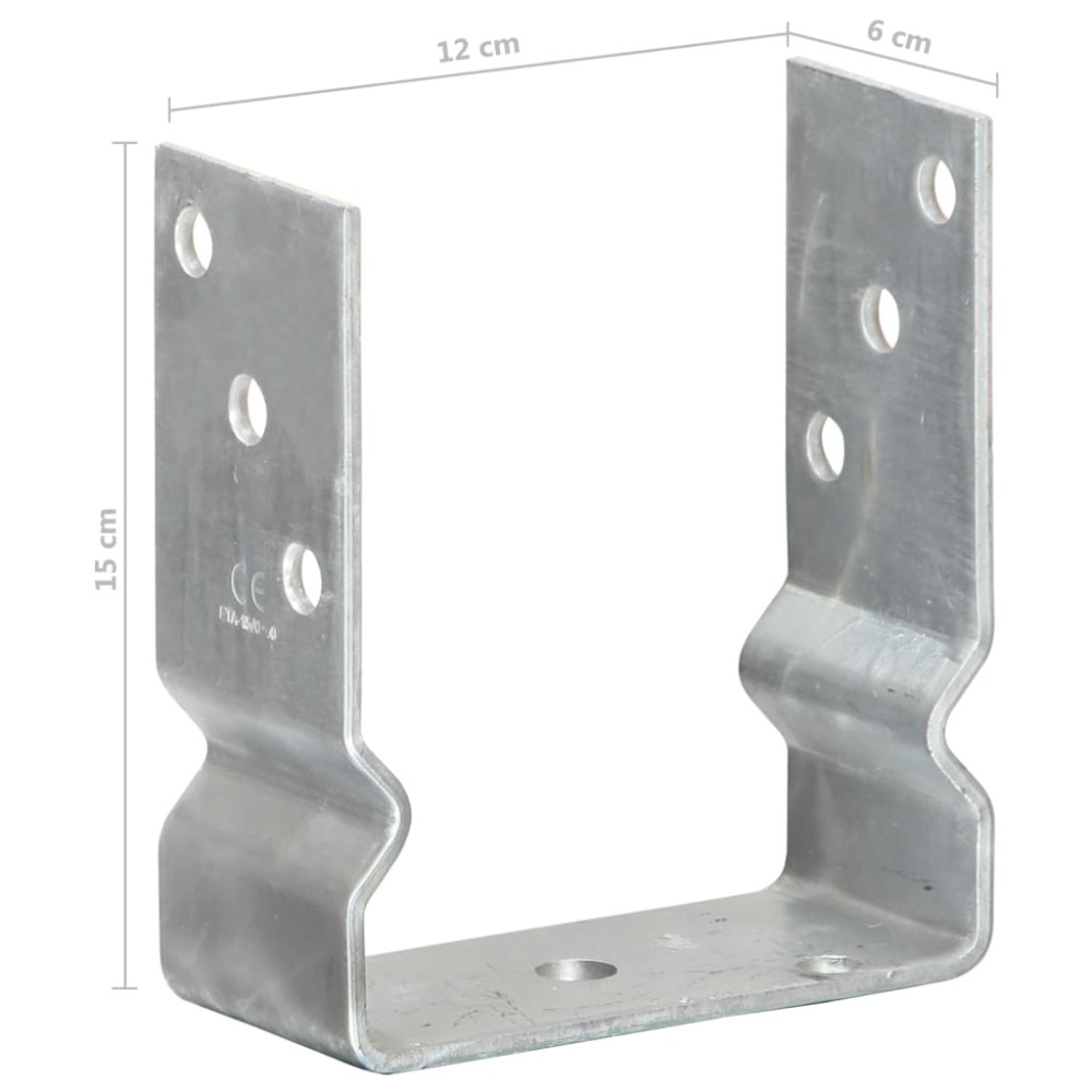 Produktbild för Staketankare 12 st silver 12x6x15 cm galvaniserat stål