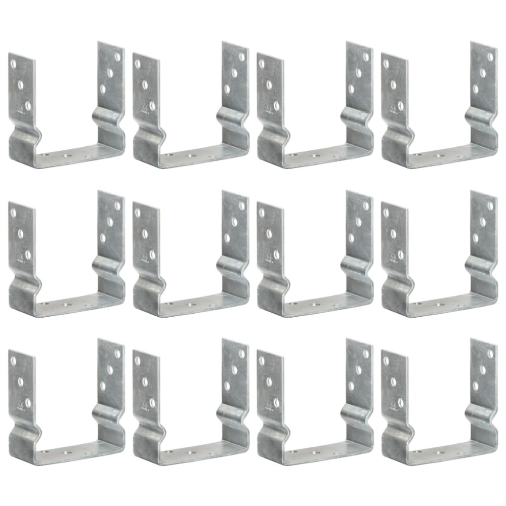 Produktbild för Stängselankare 12 st silver 14x6x15 cm galvaniserat stål