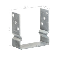 Produktbild för Stängselankare 12 st silver 14x6x15 cm galvaniserat stål