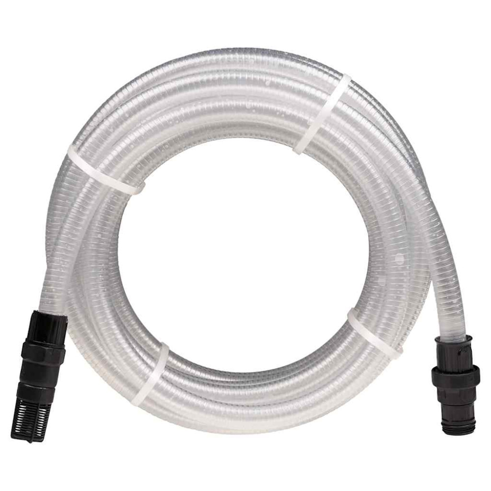 Produktbild för Sugslang med PVC-kopplingar transparent 1" 10 m PVC
