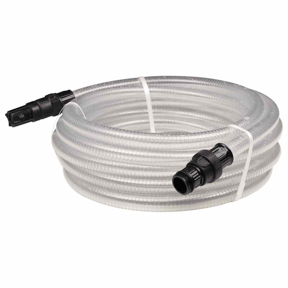 Produktbild för Sugslang med PVC-kopplingar transparent 1" 10 m PVC