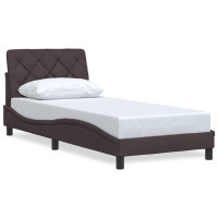 Produktbild för Bed Frame without Mattress Dark Brown 80x200 cm Fabric