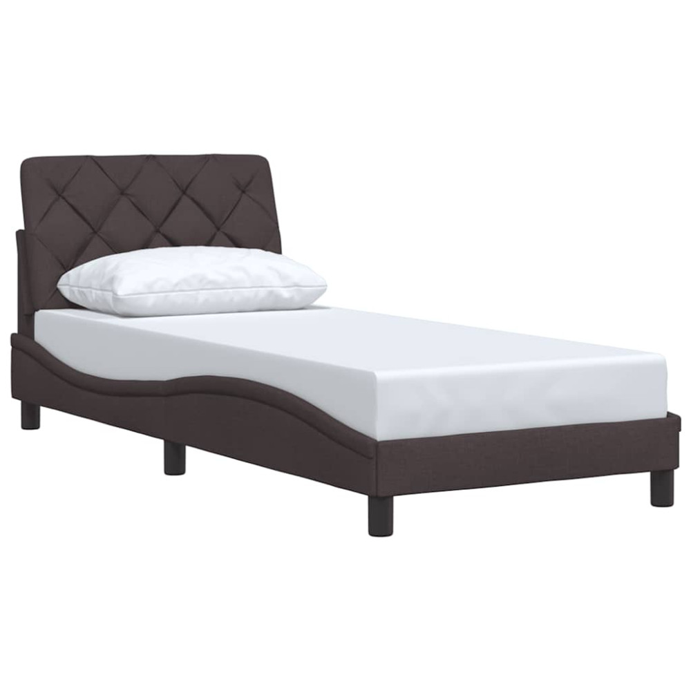 Produktbild för Bed Frame without Mattress Dark Brown 80x200 cm Fabric