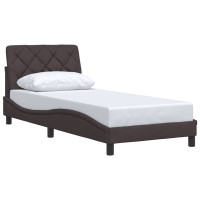 Produktbild för Bed Frame without Mattress Dark Brown 80x200 cm Fabric