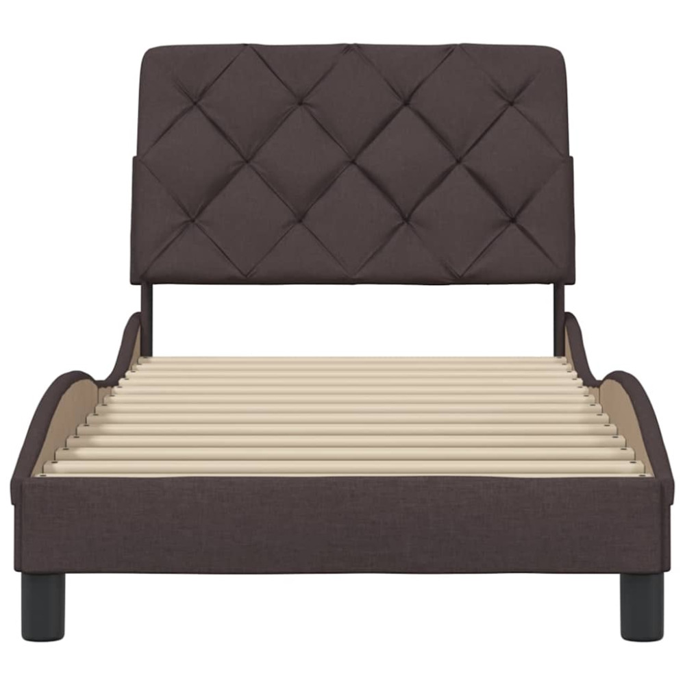 Produktbild för Bed Frame without Mattress Dark Brown 80x200 cm Fabric