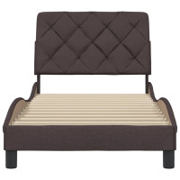 Produktbild för Bed Frame without Mattress Dark Brown 80x200 cm Fabric