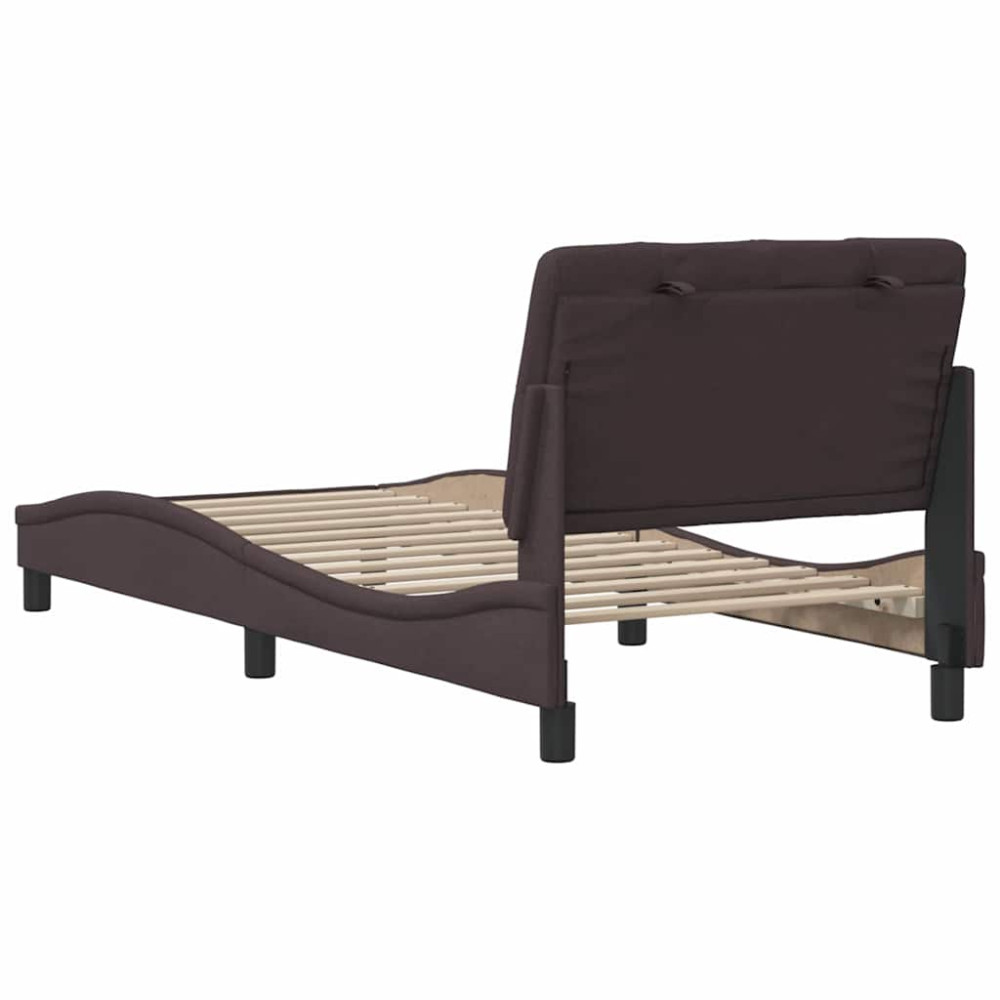 Produktbild för Bed Frame without Mattress Dark Brown 80x200 cm Fabric