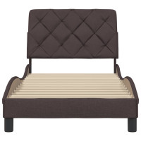 Produktbild för Bed Frame without Mattress Dark Brown 90x190 cm Fabric