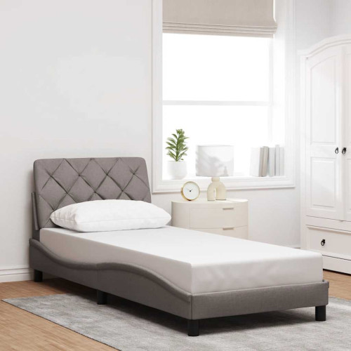 vidaXL Bed Frame without Mattress Taupe 90x200 cm Fabric - Sängar & Sängramar