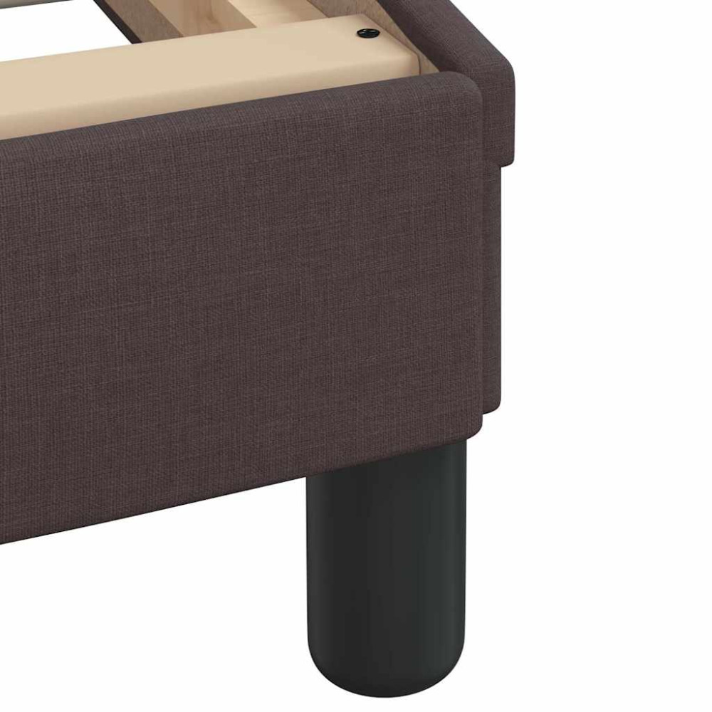 Produktbild för Bed Frame with LED without Mattress Dark Brown 120x200 cm Fabric