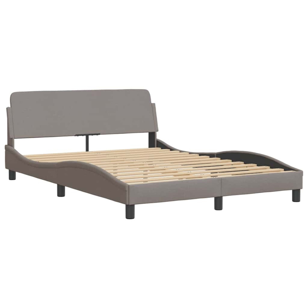 Produktbild för Bed Frame with LED without Mattress Taupe 120x200 cm Fabric