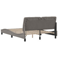 Produktbild för Bed Frame with LED without Mattress Taupe 120x200 cm Fabric