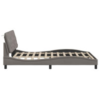 Produktbild för Bed Frame with LED without Mattress Taupe 120x200 cm Fabric
