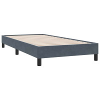 Produktbild för Resårsäng med madrass och LED mörkgrå 80x210 cm sammet